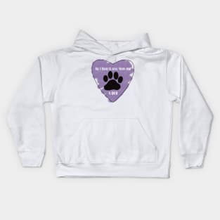 Purple All I Need Is Love, Yoga, and a Dog quote Kids Hoodie